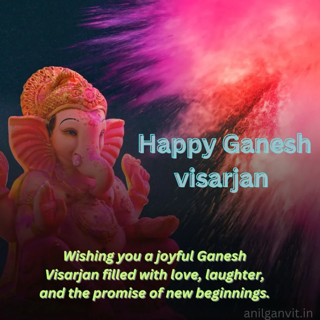 Ganesh visarjan wishes images with quotes in english Ganesh visarjan wishes